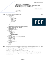 Ganpat University 2CEIT404: Programming With Python: B. Tech (Ce/It) Sem-Iv Regular Examination - May-June 2020