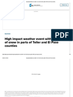 High Impact Weather Event With 1 To 2 Feet of Snow in Parts of Teller and El Paso Counties