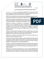 Análisis de la ley de hacienda del municipio de Benito Juarez
