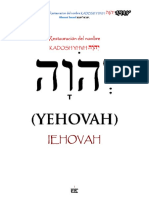 Toráh Restauración Del Nombre Kadosh Yehovah y Yeshoshua