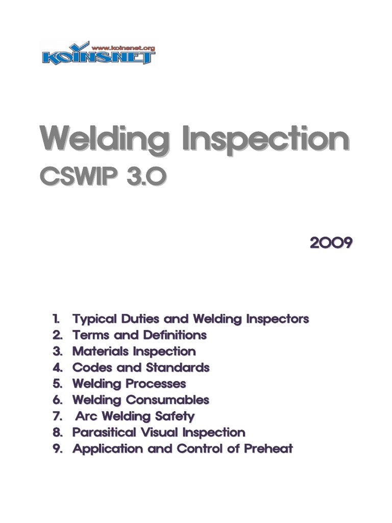 CSWIP 3.0 Welding Inspection Guide | PDF | Welding | Construction