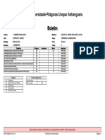 Boletim de notas de Pedagogia com 10 aprovações