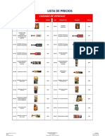 Lista de precios de productos para el cuidado de vehículos