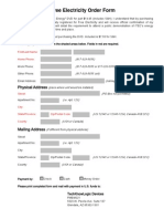 Free Electricity Order Form