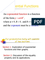 Exponential Functions: Expone Ntial F Unction