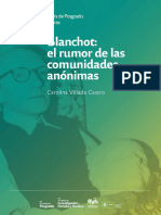 Blanchot: El Rumor de Las Comunidades Anónimas