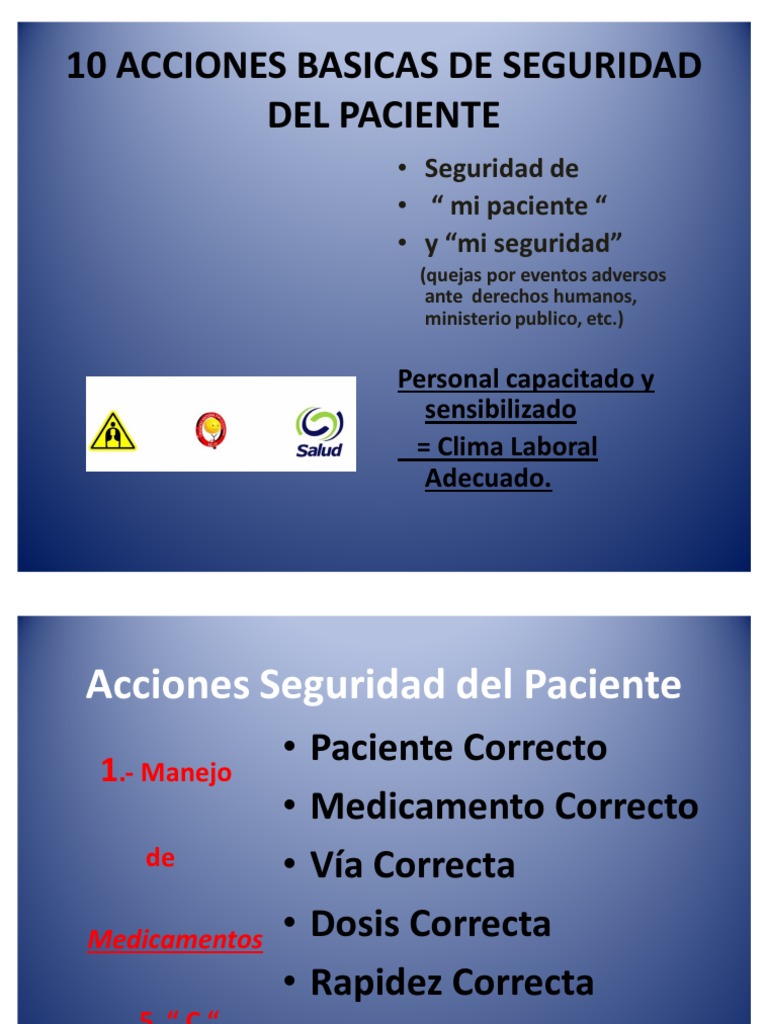 10 Acciones Seguridad Del Paciente