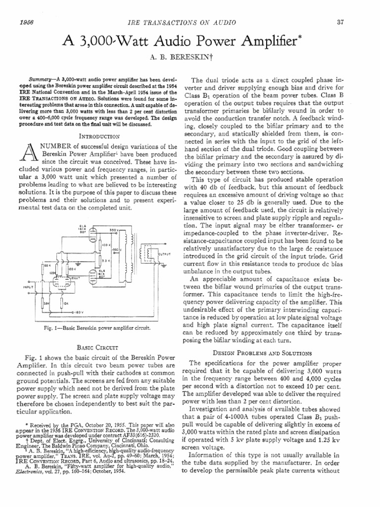 A 3000 Watt Audio Power Amplifier PDF