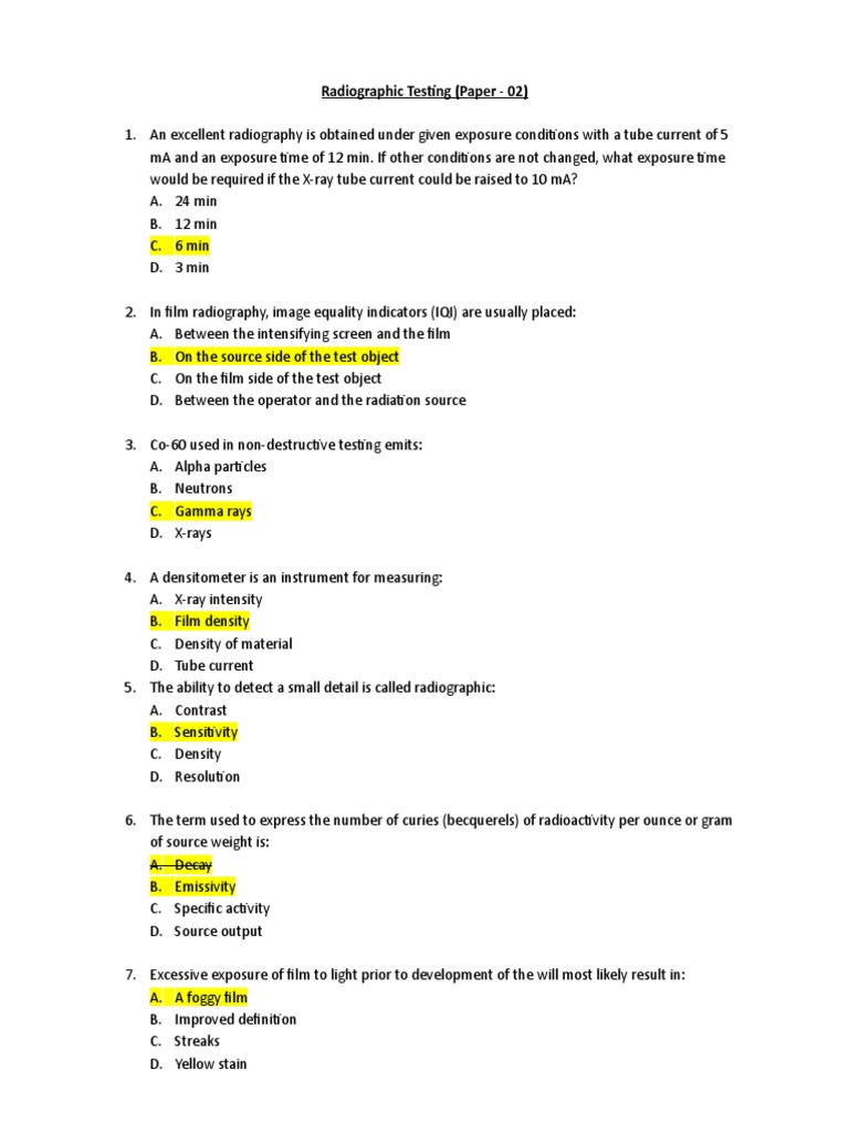Radiographic Testing Techniques and Metrics | PDF | Radiography ...