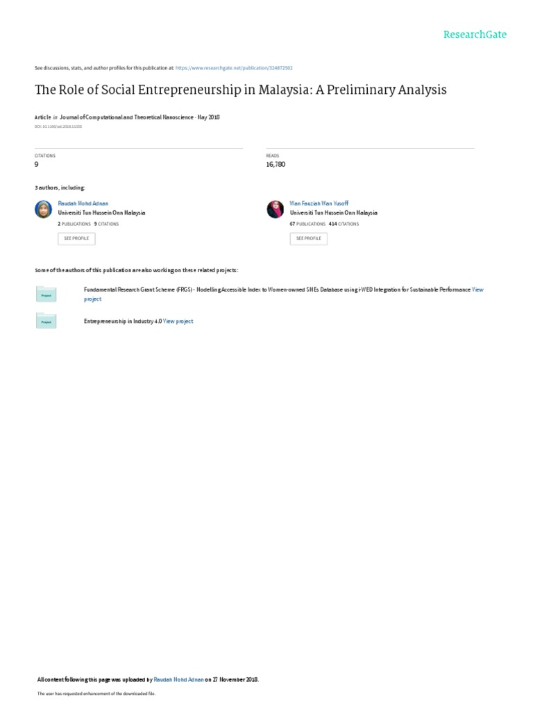 Malaysia's Social Entrepreneurship Insights | PDF | Entrepreneurship ...
