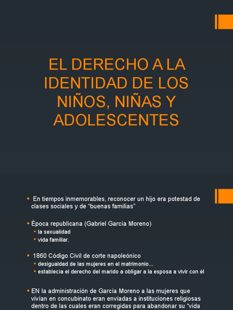 El Derecho A La Identidad de Los Niños | PDF | Derechos | Familia