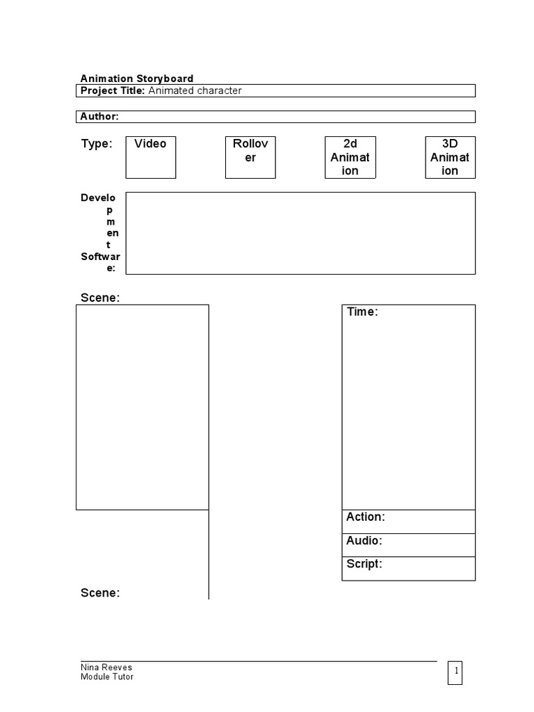 2D Animation Storyboard Template | PDF
