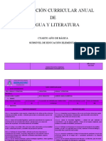 Planificación anual Lengua y Literatura 4to Básica