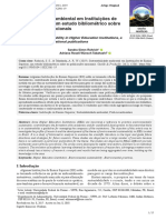 Sustentabilidade Ambiental em Instituições de Ensino Superior, Um Estudo Bibliométrico Sobre As Publicações Nacionais