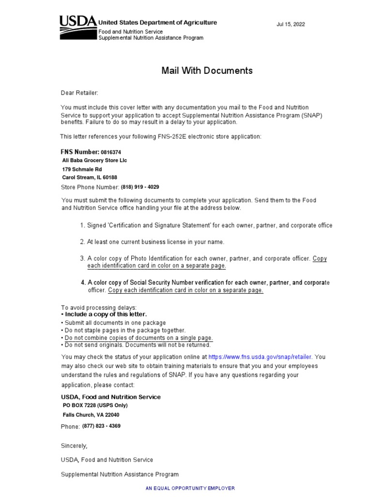 Mail With Documents: United States Department of Agriculture | PDF ...