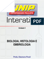 Slides - Unidade II BIOLOGIA, HISTOLOGIA E EMBRIOLOGIA