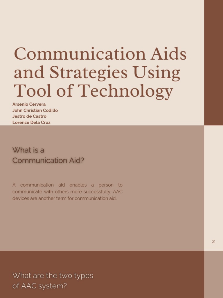 Communication Aids and Strategies Using Tool of Technology Download