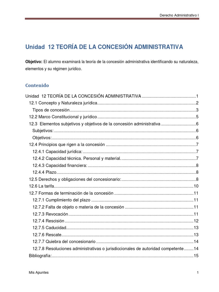 Unidad 12 Teoría de La Concesión Administrativa - 20 | PDF | Estado ...