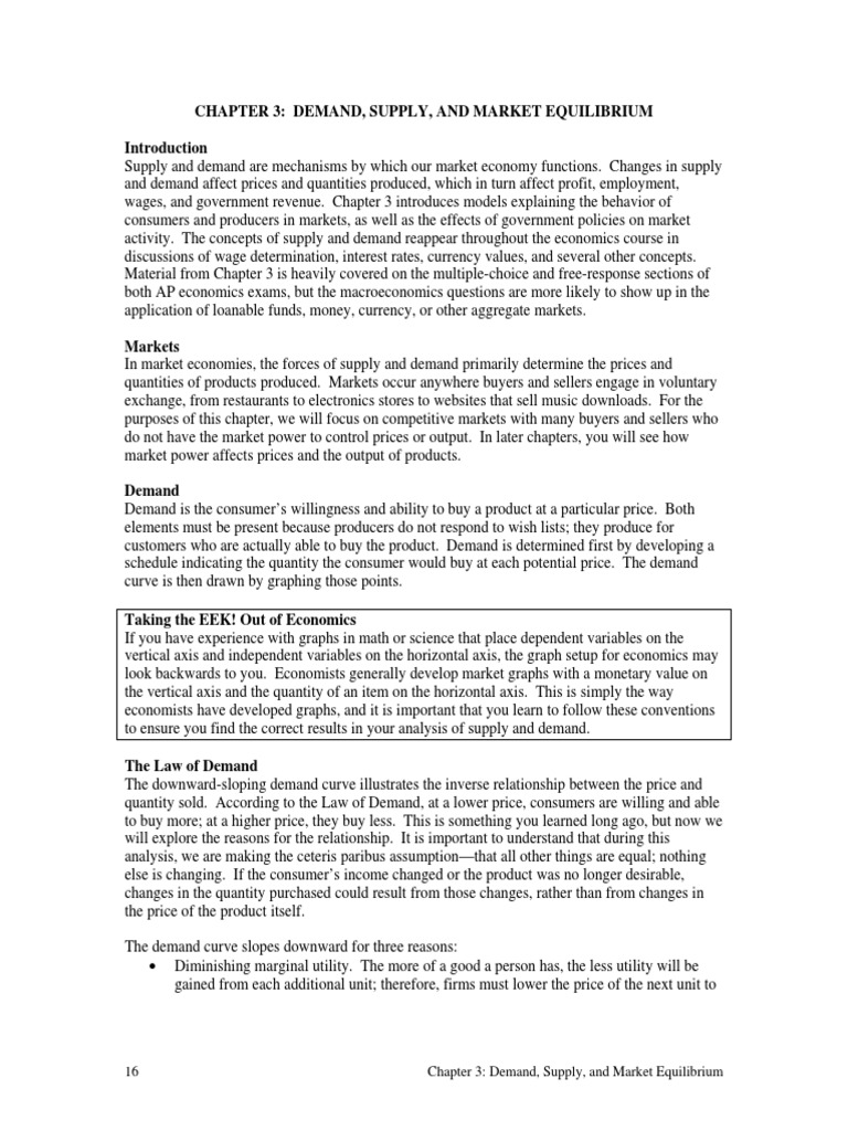 Demand, Supply, and Market Equilibrium | PDF | Supply And Demand ...