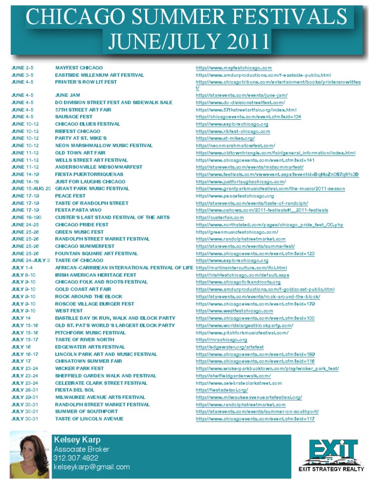 Chicago Summer Festivals 2011 Guide | PDF | Chicago | Festival