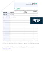 Daily Work Log Template