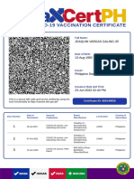 Covid-19 Vaccination Certificate: Joaquin Vargas Galino JR