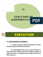 Execution of Agreement/Award
