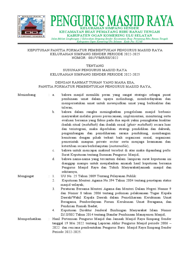 Sk Pengurus Masjid Pdf