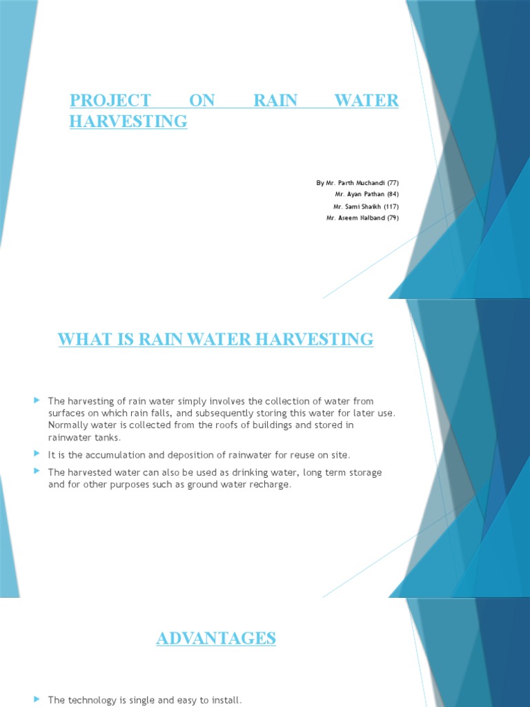 Project On Rain Water Harvesting | PDF | Water | Surface Runoff