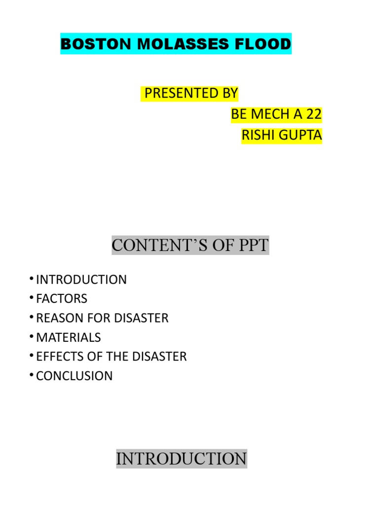 Boston Molasses Flood PDF Rivet Civil Engineering