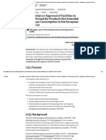 Registration or Approval of Facilities To Export Animal By-Products Not Intended For Human Consumption To The European Union (EU)