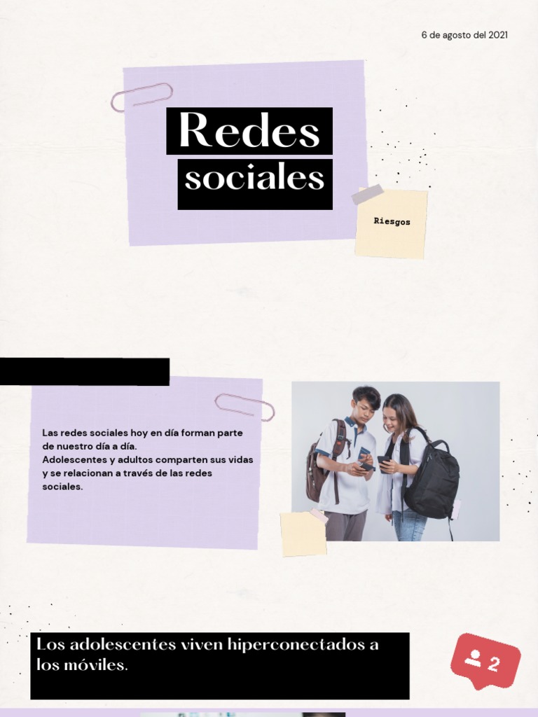 Riesgos de las Redes Sociales en Adolescentes | PDF | Ciencias sociales ...