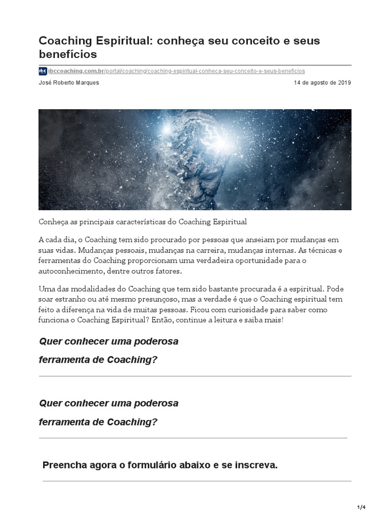 Coaching Espiritual Conheça Seu Conceito E Seus Benefícios Pdf