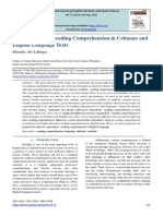 Factors Affecting Reading Comprehension in Cebuano and English Language Texts