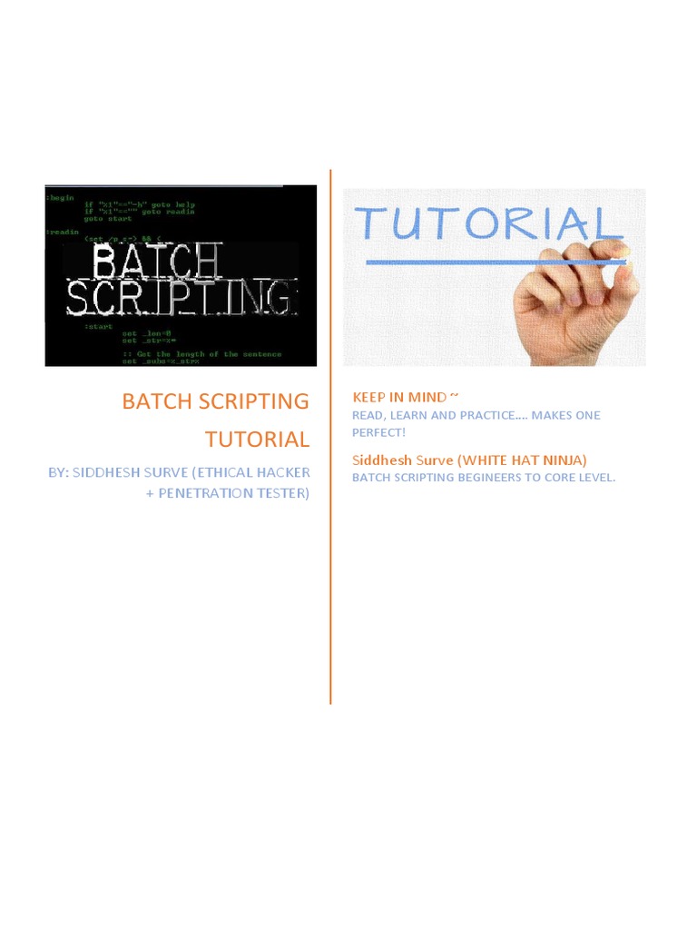 Batch Scrpting - Begineer To Core Level | PDF | Parameter (Computer ...