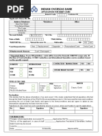 New Debit Card Application Form