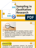 Sampling in Qualitative Research