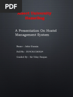 Aisect University Hazaribag: A Presentation On Hostel Management System