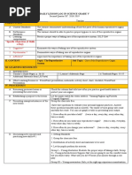 A Day) : Daily Lesson Log in Science Grade V