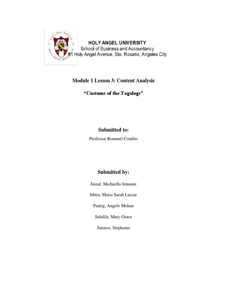 Customs of the Tagalogs Analysis | PDF | Philippines