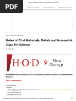 Notes of CH 4 Materials - Metals and Non-Metals - Class 8th Science