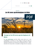 Les 08 Zones Agroécologiques Du Bénin - ReAgro