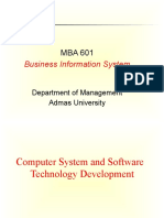 Business Information System: Department of Management Admas University