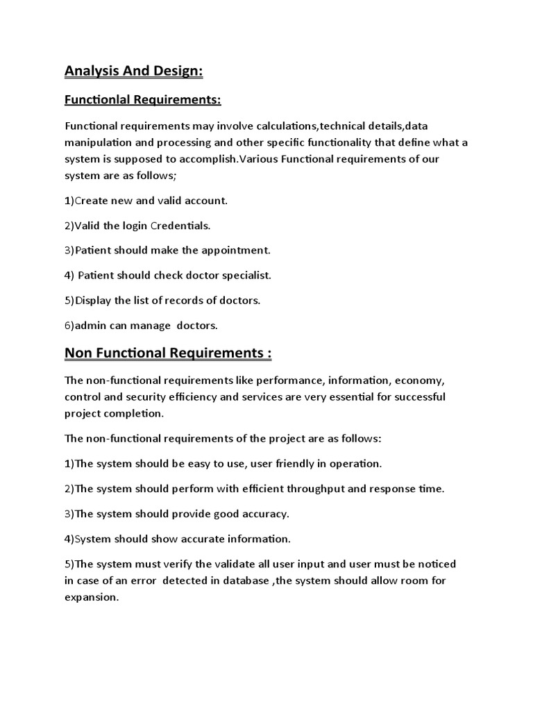 Analysis and Design:: Functionlal Requirements | PDF | Computer Science ...