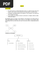 Unit-2 ER Model: For Example, Suppose We Design A School Database. in This Database, The Student Will Be An