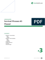 Survival Phrases #3 Please!: Lesson Notes