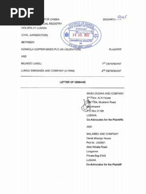 Letter of Demand- 29.07.22
