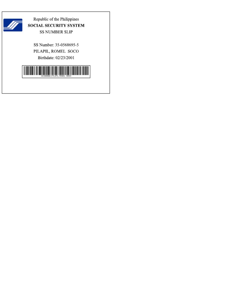 Ss Number Slip PDF