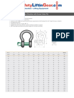 Green Pin Standard Bow Shackles With Screw Collar Pin: W.L.L A B C D e F G H I J Weight