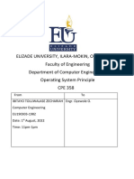 Elizade University, Ilara-Mokin, Ondo State. Faculty of Engineering Department of Computer Engineering Operating System Principle CPE 358